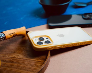 ARMOR iPhone 13 Signature 系列電話保護殼_原木啡/橙帶