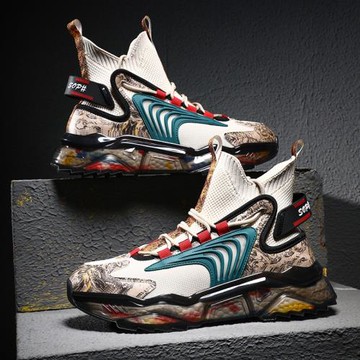 高幫鞋男士秋季男鞋大碼網面鞋籃球潮鞋子45休閑運動老爹鞋男46