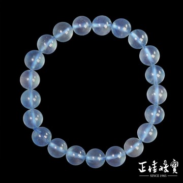 【正佳珠寶】海藍寶 頂級冰質透藍 8.8-9.3mm 海藍寶手珠