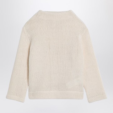 Ivory wool-blend jumper