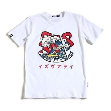 IZZVATI-衝浪熊夜光短T-黑/白