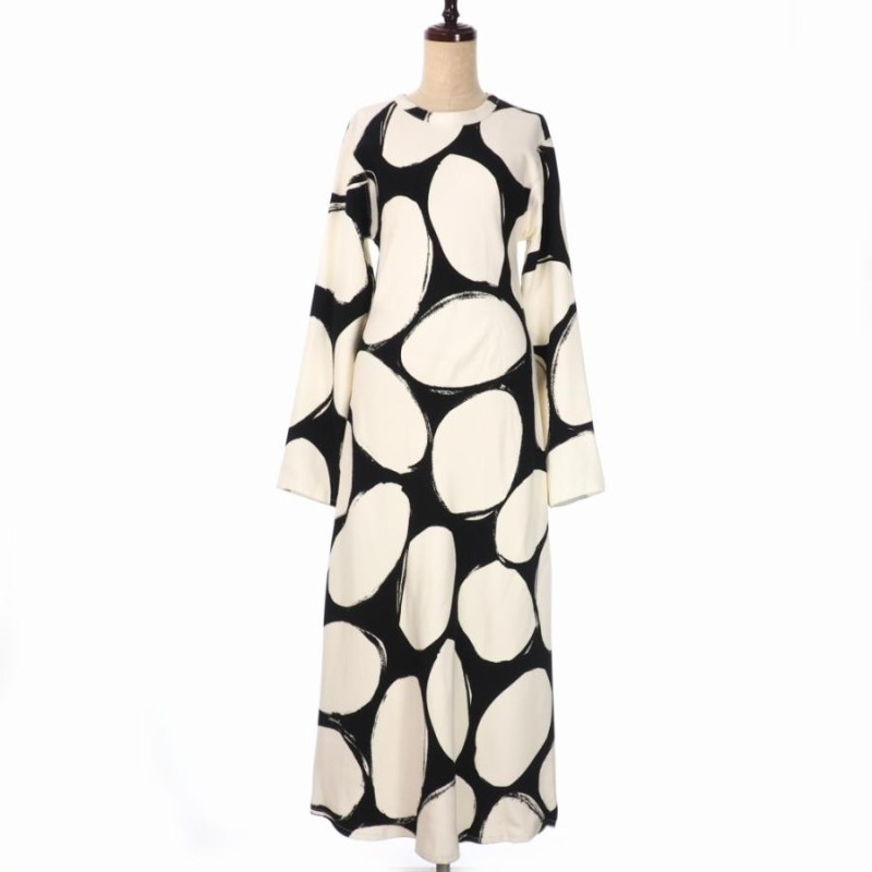 マルニ MARNI 20AW ドット柄 ロングワンピース ドレス 長袖 マキシ丈 
