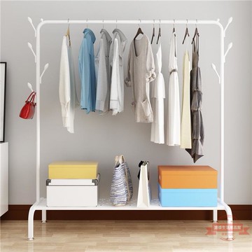 晾衣架落地折疊室內單桿式衣帽架臥室簡易晾衣桿網紅曬掛衣服架子