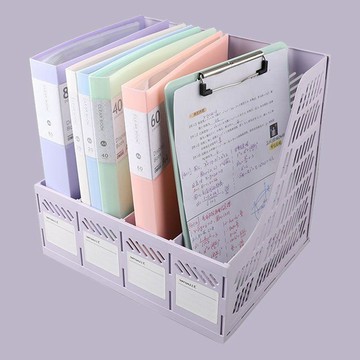 【台灣出貨】加厚文件架桌面文件框欄書架辦公用品文件架資料架置物架筆筒文件收納架置物架 桌上收納 桌面增高架 桌上架 收納