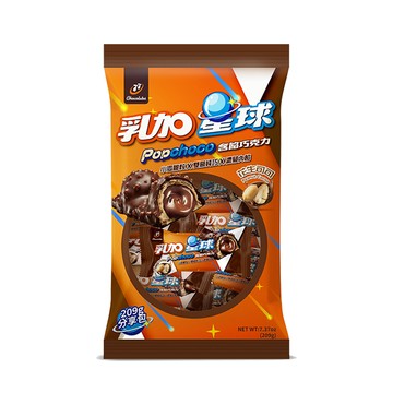 77乳加星球含餡巧克力-花生可可209g