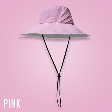 【蒂巴蕾】防水快乾防曬帽 UPF50-摺疊 粉紅色