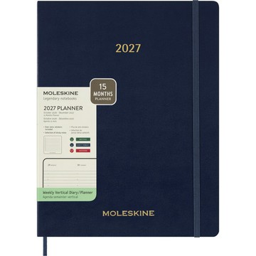 【MOLESKINE】2027 必備精簡週記手帳/ 12M/ 軟皮/ XXL型/ 寶藍