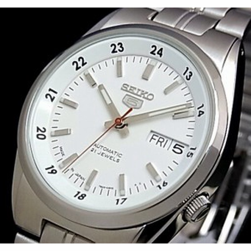 Seiko セイコー 自動巻 メンズ腕時計 Seiko5 セイコー5 メタルベルト ホワイト文字盤 Japan Made Snk559j1 海外モデル 通販 Lineポイント最大1 0 Get Lineショッピング
