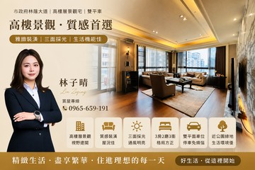 市政府林蔭大道都廳苑景觀高樓層雅緻裝潢+雙平車｜高雄市苓雅區四維三路