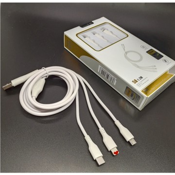 一拖三手機閃充電數據線 5A 1.2米 充電線