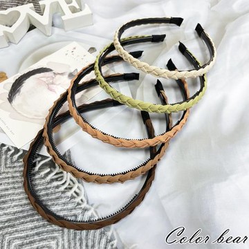 【卡樂熊】簡約辮子細紋造型髮箍(五色)