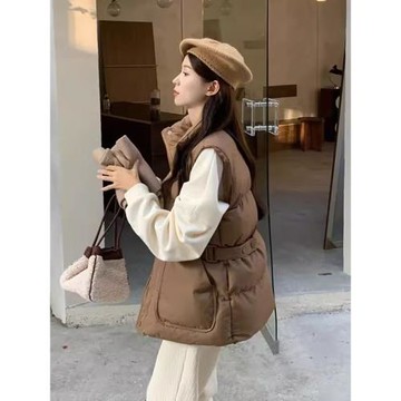 羽絨棉馬甲女2025年秋冬新款坎肩寬松百搭收腰顯瘦外穿馬夾短外套