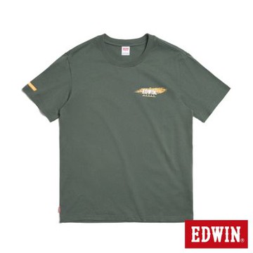 EDWIN 男裝 抓地力印花短袖T恤-苔綠色