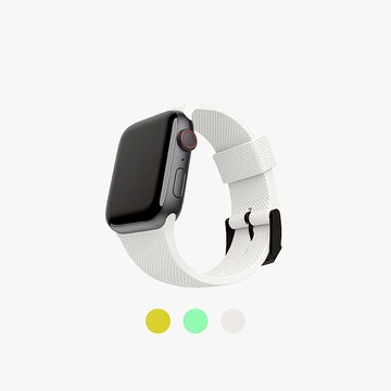 U Apple Watch 38/40/41/42(S10)mm 舒適矽膠錶帶 綠/黃/白