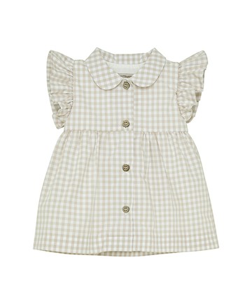 格紋褐色無袖洋裝86cm