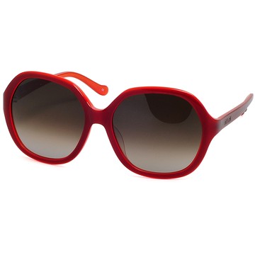 【Anna Sui 安娜蘇】素色薔薇大方框太陽眼鏡 (橘紅) AS803C116