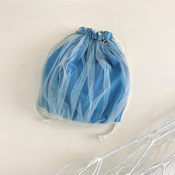 新款 Over Tulle Gather 錢包深藍