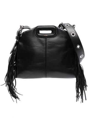Maje - mini Miss M fringed tote bag - women - Calf Leather/Polyester - One Size - Black