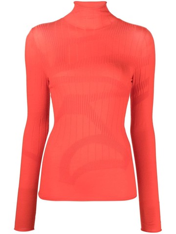 Dion Lee - intarsia ribbed-knit jumper - women - Nylon/Polyester/Merino/Elastane - XL - Red
