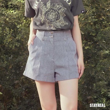 ROCKCOCO 花園漫舞條紋短褲