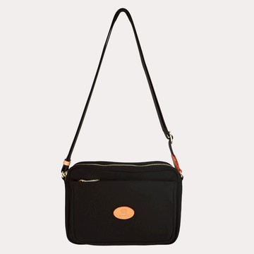 【MYMY】方形雙層斜背包 (義大利植鞣革/尼龍/斜背/側背/防潑水/布包)