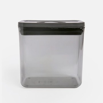 旋鈕式防潮PET密封罐1.97L 長形透黑