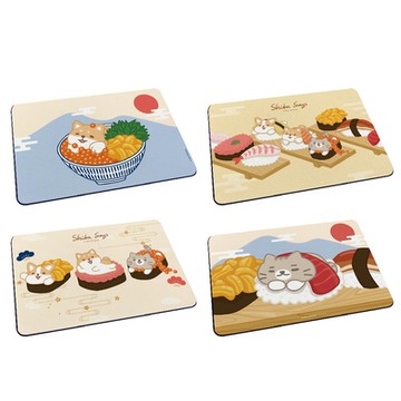 【收納皇后】柴語錄 日式壽司 軟式珪藻土地墊60x40 貓咪 狗狗 柴犬 柯基 硅藻土腳踏墊 防潮