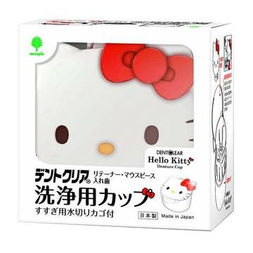 小禮堂 Hello Kitty  假牙清潔專用盒 400ml (白大臉款)
