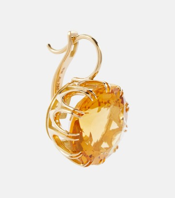 Ileana Makri Crown Medium 18kt gold earrings with citrines