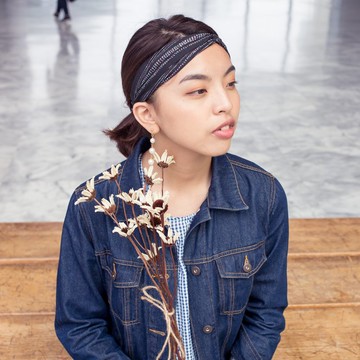 梅根 / 黑 條紋 / 寬版 鬆緊手工髮帶