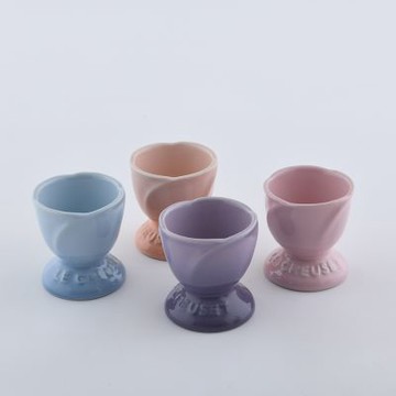 Le Creuset 花瓣系列 春日花園蛋座 蛋杯組 4入 水煮蛋杯 雞蛋杯 雪紡粉/海岸藍/蜜桃橙/藍鈴紫