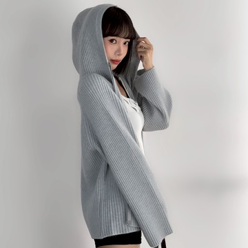 【Aa.chic熱賣商品】秋冬坑條針織連帽外套(五色).女裝/連帽/坑條/保暖/拉鍊/外套/休閒/秋冬【C233916】