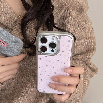 韓風ins甜美粉色星星防摔殼 iphone17promax手機殼16 15 14 13 保護套 蘋果保護殼 當季新款