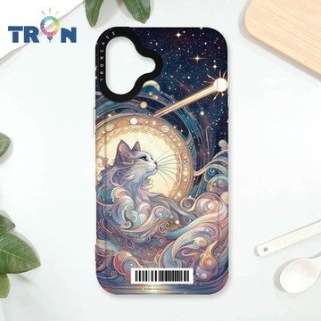 TRON IPhone 16 PLUS 夏夜流星與貓系列 防摔太空載具殼 透黑 軟硬 手機殼