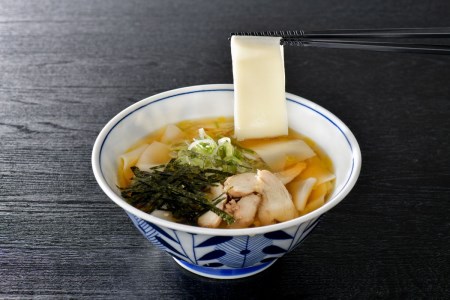 まる梅かほく谷地の冷たい肉帯麺（うどん）　生帯麺（約150g）×4人前セット！