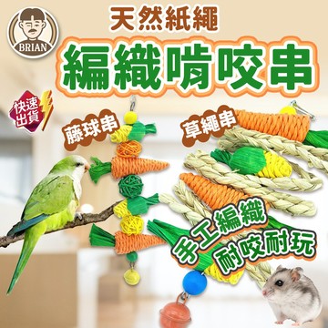 編織啃咬串【布萊恩👨🏻隔日到貨】寵物磨牙掛串 寵物編織玩具 玉米蘿蔔掛串 磨牙玩具 草繩串 鸚鵡玩具 鳥玩具 小寵玩具