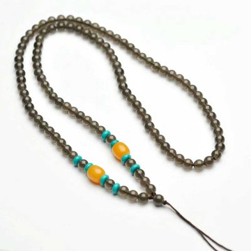 天然冰彩黑曜石珠璉吊墜繩掛墜是 翡翠琥珀蜜蠟吊墜繩水晶吊墜繩1入