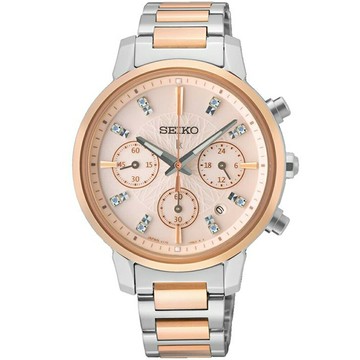 送禮首選★SEIKO LUKIA 綻放優雅玫瑰金太陽能腕錶V175-0FC0K(SSC906J1) SK005 附提袋【全館滿額折價★APP下單點數4倍送】線上購買享_實體門市同步服務