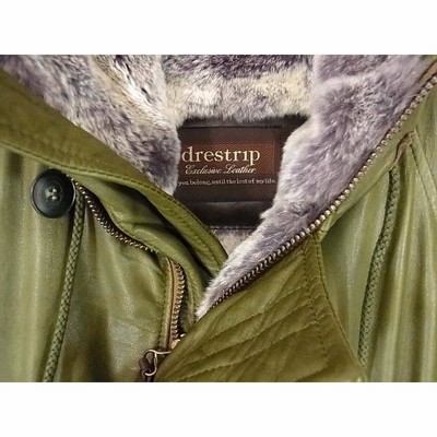drestrip ドレストリップ ラビットファー 牛革 パーカー フーディー