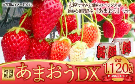 あまおうDX 約280g×4パック 合計約1120g デラックス いちご 苺 果物 ※北海道・沖縄・離島配送不可