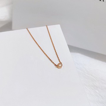 14K | 雙耳甜甜圈5分包鑽_項鍊