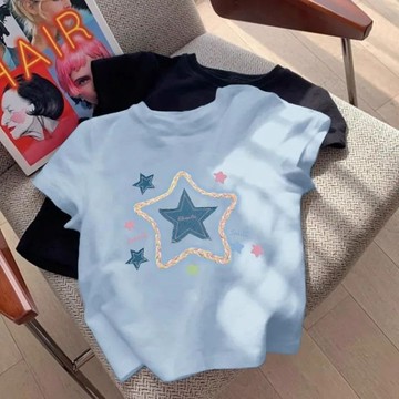 中大童2025夏季女童純棉T恤新款兒童寬松短袖半袖百搭休閑上衣服【Hi！Kids】