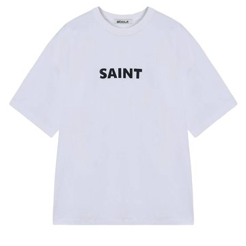【GOFANA】正韓 / SAINT縫製圖像 OVERSIZE T-shirts / White