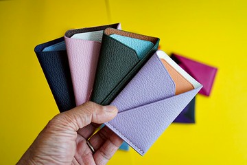 簡約拼色卡套 (可客製, 可印字)