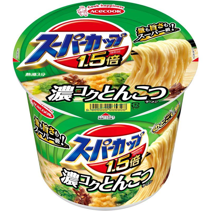 エースコック スーパーカップ1.5倍 とんこつラーメン 111g×12個