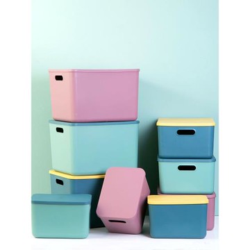 帶蓋雜物收納盒桌面零食玩具儲物神器大筐家用衣柜防塵衣物整理盒