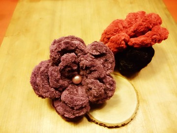 紫色絨條腸圈髮綁綁