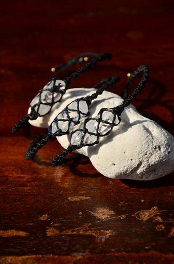 白水晶 蠟線編織手鍊