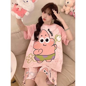 睡衣女生夏季短袖薄款純棉大童女孩初高中學生甜美公主家居服套裝