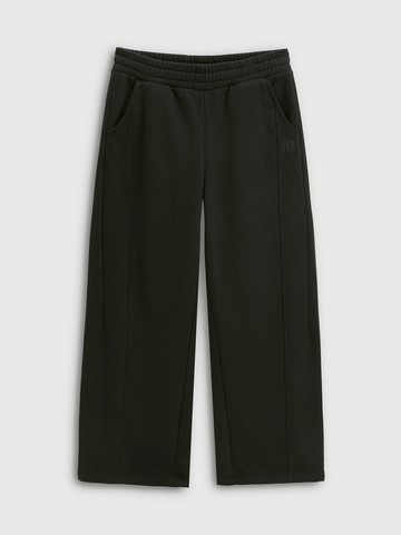 男裝 Logo刺繡刷毛抽繩鬆緊運動褲-黑色